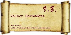 Velner Bernadett névjegykártya
