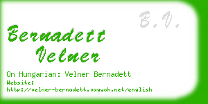 bernadett velner business card